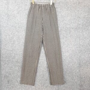 Houndstooth Wool Pants XS Black Tweed Trouser Casual‎ PAQUIN USA Vintage 24/28.5